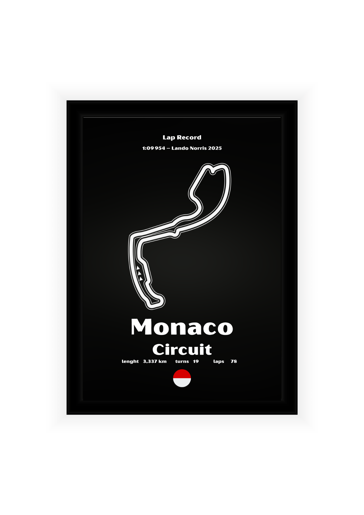 Plakat Monaco Circuit w Ramce